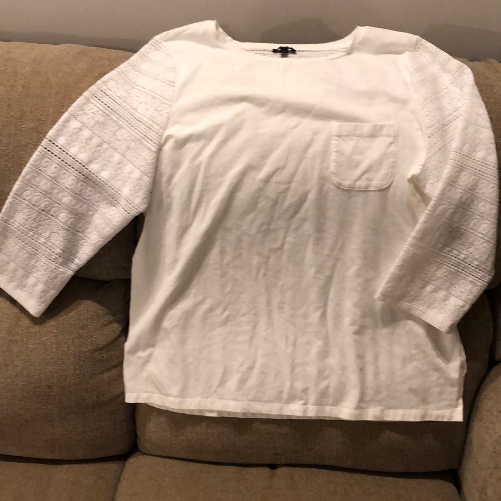 Talbots 3/4 Lace Sleeves Top Sz XL